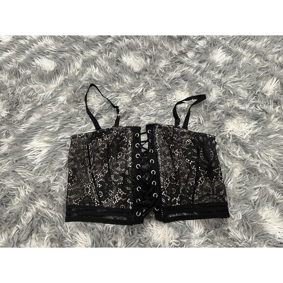 Victoria's Secret Other - Victoria's Secret Black and Tan Lace Corset Medium M